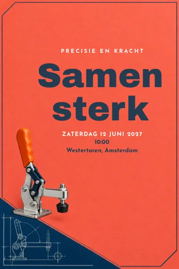 Uitnodiging met het ontwerp Precisie en kracht