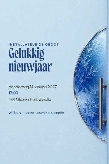 Uitnodiging Bedrijfsfeest, ontwerp IJsbloemen