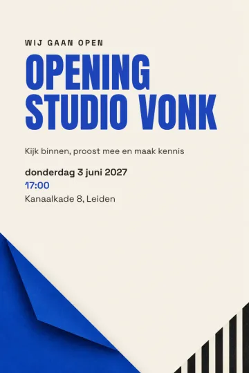 Uitnodiging Bedrijfsfeest, ontwerp Kobaltblauwe opening