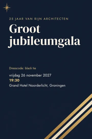 Uitnodiging Bedrijfsfeest, ontwerp Middernachtgala