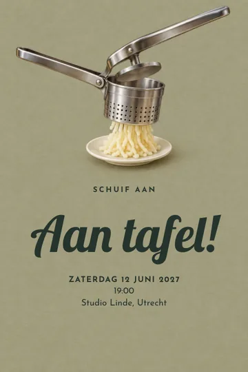 Uitnodiging met het ontwerp Fluweel aan tafel