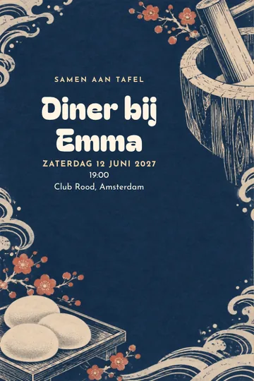 Uitnodiging met het ontwerp Mochi stampen