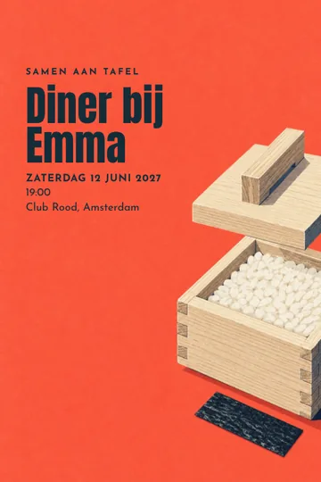 Uitnodiging met het ontwerp Rijst in vorm
