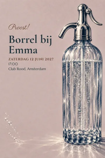 Uitnodiging met het ontwerp Een bruisende avond