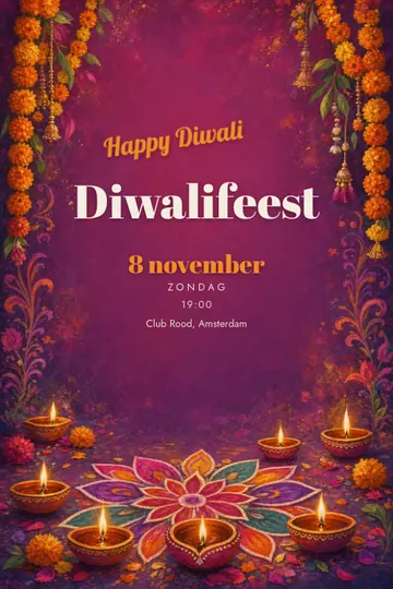 Uitnodiging met het ontwerp Diwali