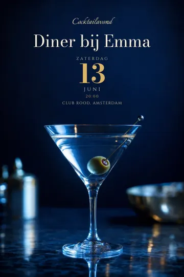 Uitnodiging met het ontwerp Midnight martini