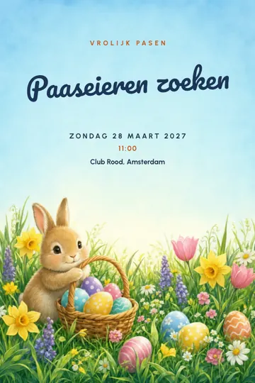 Uitnodiging met het ontwerp Eieren zoeken