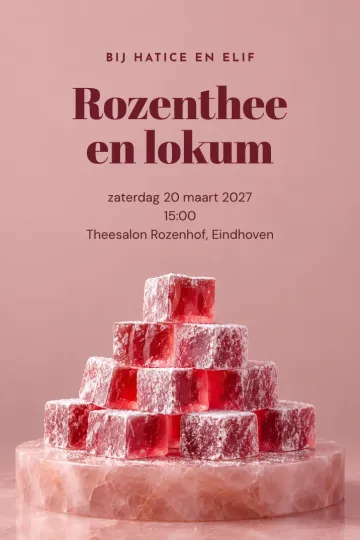 Uitnodiging Feestdagen, ontwerp Piramide van lokum