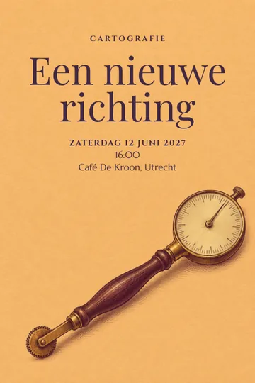 Uitnodiging met het ontwerp Cartografie