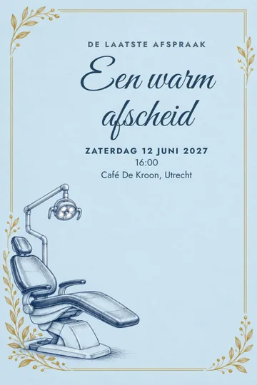 Uitnodiging met het ontwerp De laatste afspraak