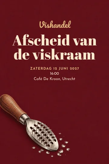Uitnodiging met het ontwerp Vishandel