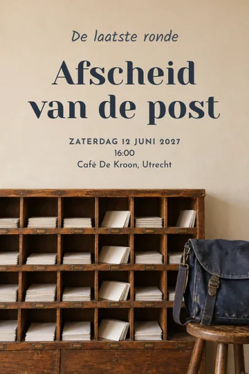 Uitnodiging met het ontwerp De laatste ronde