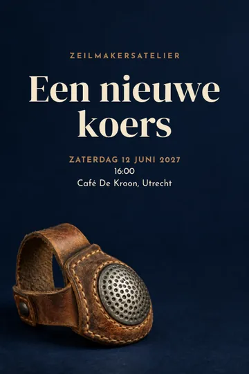 Uitnodiging met het ontwerp Zeilmakersatelier