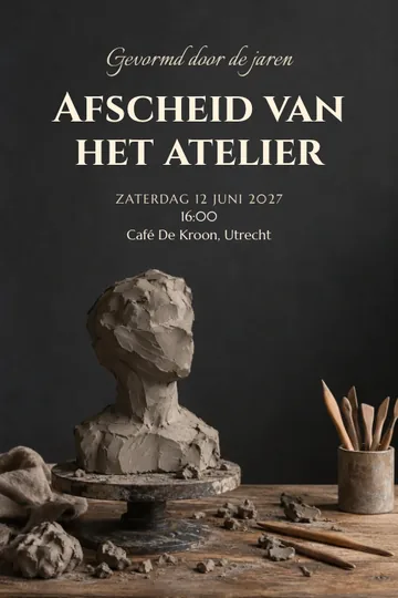 Uitnodiging met het ontwerp Gevormd door de jaren