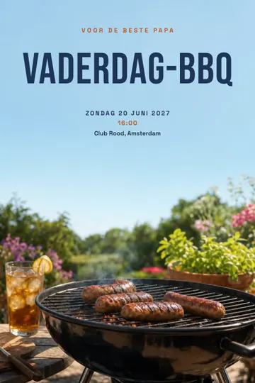 Uitnodiging met het ontwerp Vaderdag