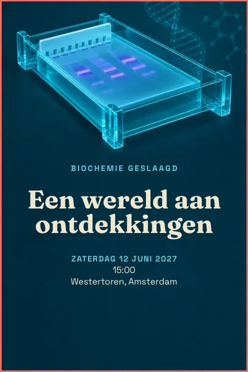 Uitnodiging met het ontwerp Biochemie geslaagd