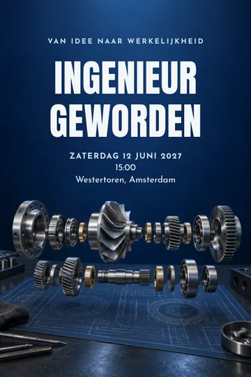 Uitnodiging met het ontwerp Precisie geslaagd
