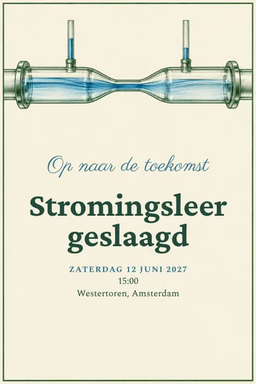 Uitnodiging met het ontwerp Stromingsleer
