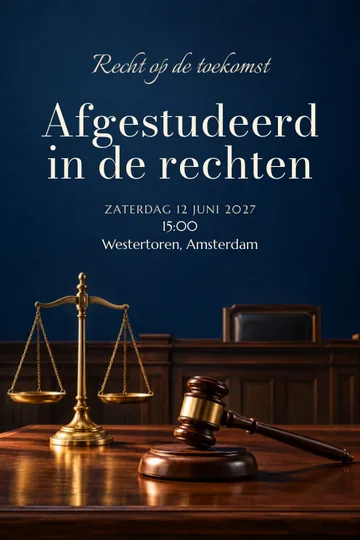 Uitnodiging met het ontwerp Recht op de toekomst