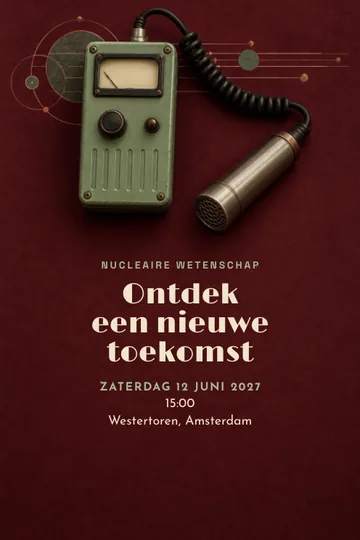 Uitnodiging met het ontwerp Nucleaire wetenschap