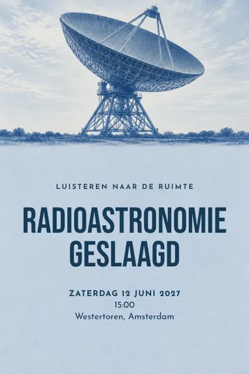 Uitnodiging met het ontwerp Luisteren naar de ruimte