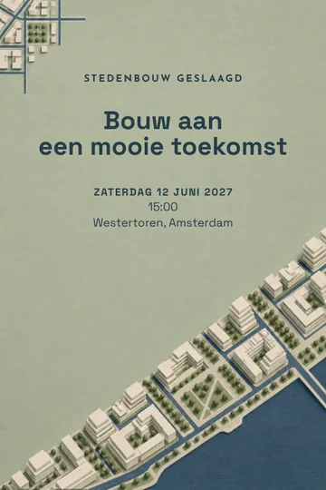 Uitnodiging met het ontwerp Stedenbouw geslaagd