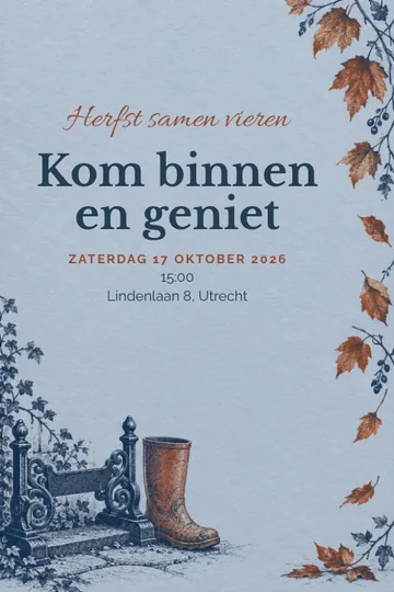 Uitnodiging met het ontwerp Herfst samen vieren