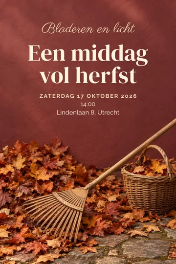 Uitnodiging met het ontwerp Bladeren en licht