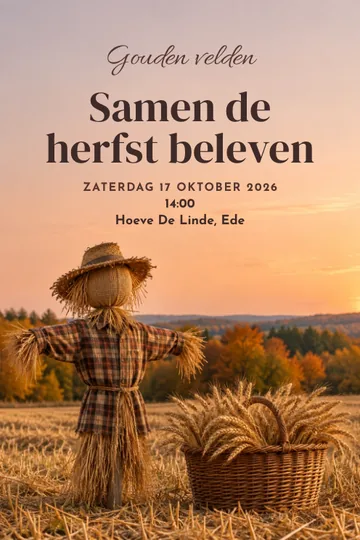 Uitnodiging met het ontwerp Gouden velden