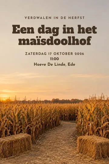 Uitnodiging met het ontwerp Verdwalen in de herfst