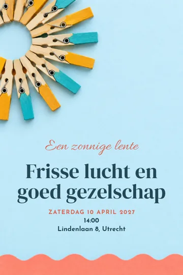 Uitnodiging met het ontwerp Een zonnige lente