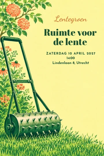 Uitnodiging met het ontwerp Lentegroen