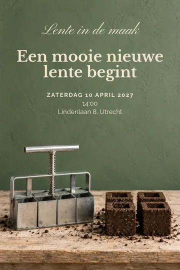 Uitnodiging met het ontwerp Lente in de maak