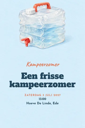 Uitnodiging met het ontwerp Kampeerzomer