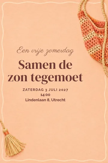 Uitnodiging met het ontwerp Een vrije zomerdag