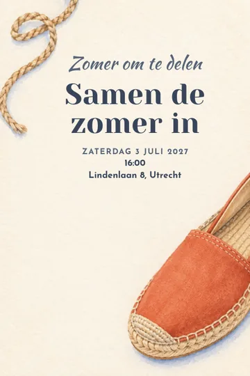 Uitnodiging met het ontwerp Zomer om te delen