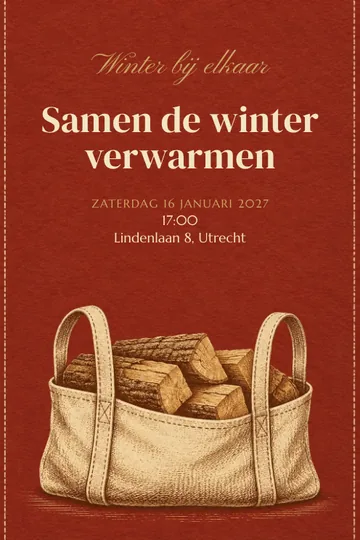 Uitnodiging met het ontwerp Winter bij elkaar