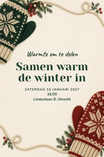 Uitnodiging met het ontwerp Warmte om te delen