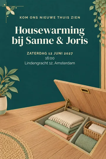 Uitnodiging met het ontwerp Ruimte onder de vloer