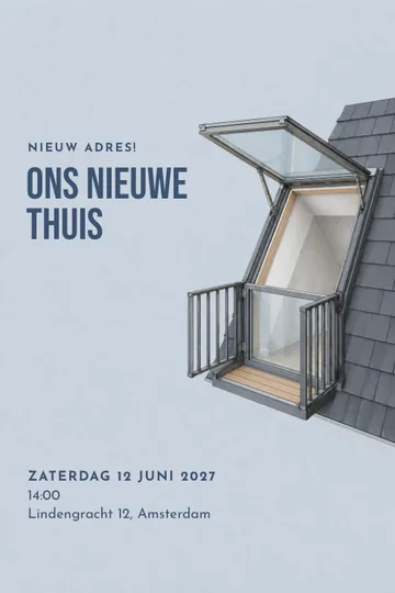 Uitnodiging met het ontwerp Open naar buiten