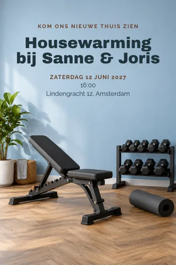 Uitnodiging met het ontwerp Nieuwe sportruimte