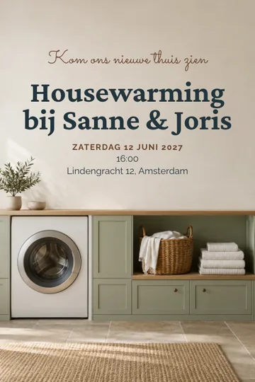 Uitnodiging met het ontwerp Linnenkamer