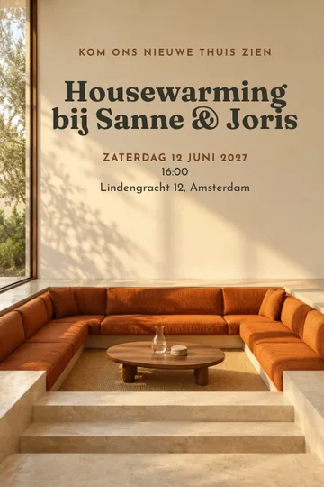 Uitnodiging met het ontwerp Het verzonken zitgedeelte