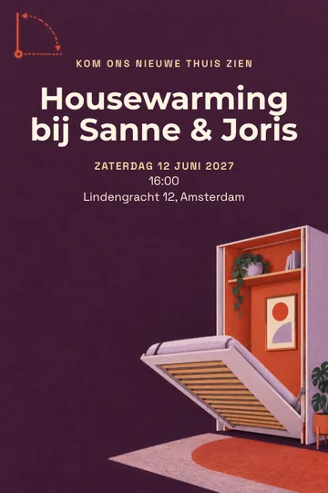 Uitnodiging met het ontwerp Het slimme wandbed