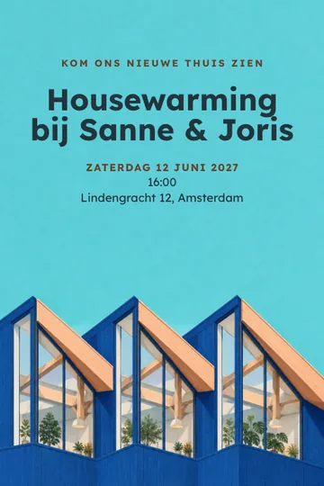Uitnodiging met het ontwerp Licht door de dakzaagtanden