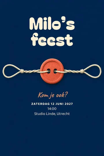 Uitnodiging met het ontwerp Snoerenspel
