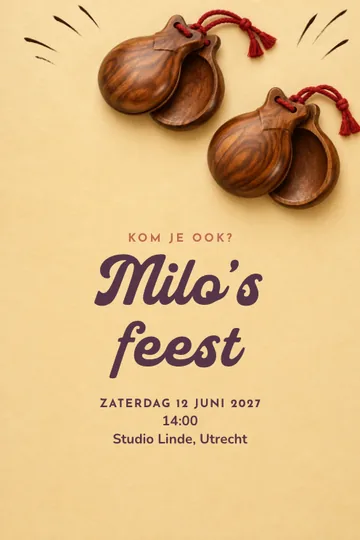 Uitnodiging met het ontwerp Castagnettenfeest