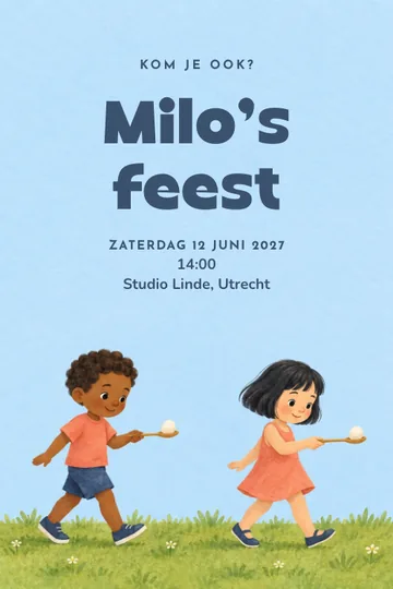 Uitnodiging met het ontwerp Balansfeest