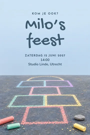 Uitnodiging met het ontwerp Hinkelen
