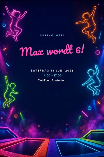 Uitnodiging met het ontwerp Springfeest